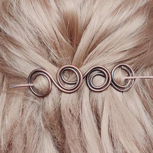Oxidized Copper Hair Clip: Handcrafted Celtic Barrette
