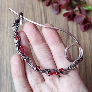 Shawl pin, Copper shawl brooch, Metal brooch, Women&#39;s brooch, women&#39;s scarf brooch, Cardigan clasp, Floral pin, Sweater brooch for her