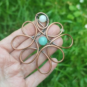 Copper hair clip, copper hair stick, metal hair pin, copper hair pin, hair barrette, copper hair fork, wire wrap hair pin, hair comb