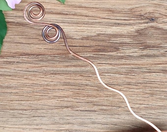 Oxidized Copper Hair Pin: Handcrafted Knot Design, Minimalist Style