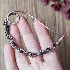 Shawl pin, Copper shawl brooch, Metal brooch, Women&#39;s brooch, women&#39;s scarf brooch, Cardigan clasp, Floral pin, Sweater brooch for her