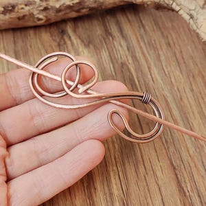 Oxidized Copper Hair Clip Barrette: Shawl Pin, Handcrafted