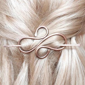 Oxidized Copper Celtic Hair Barrette: Wire Wrapped Hair Clip