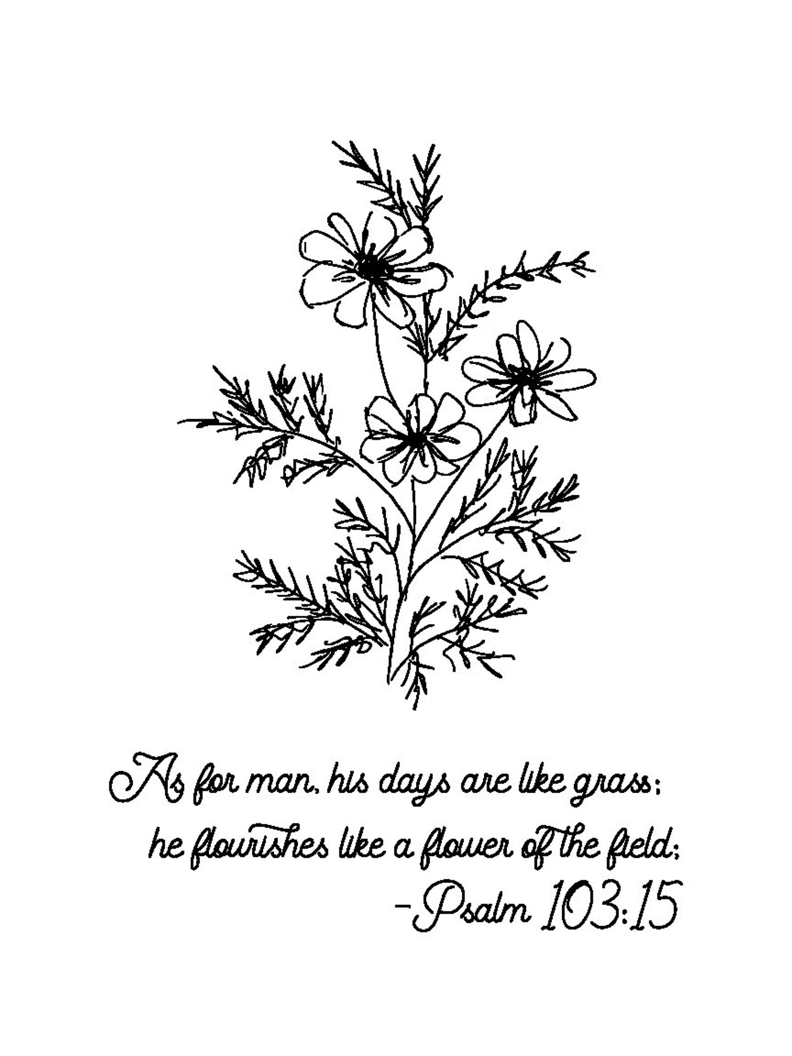 Psalm 103:15 PRINTABLE Digital Printable Files - Etsy