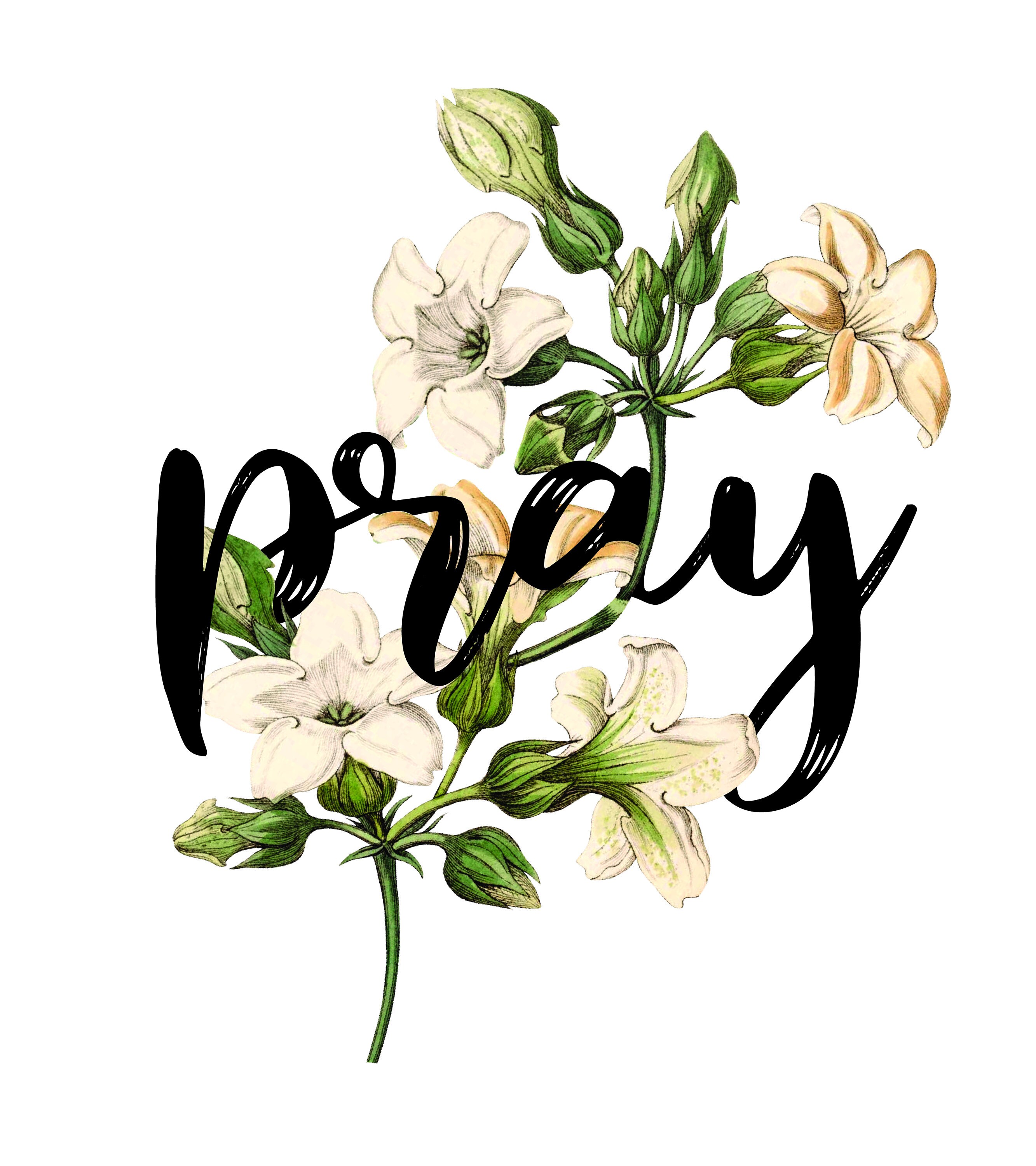 Pray and Flowers PRINTABLE Digital Printable Files - Etsy México