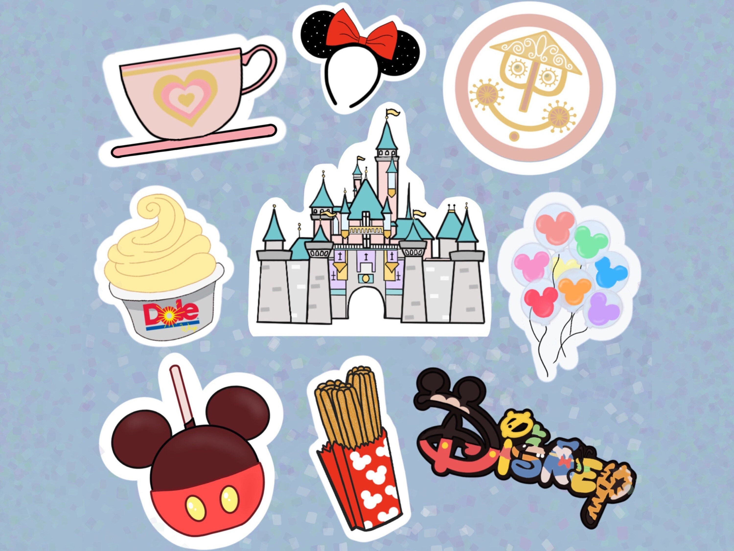Disneyland 9pc. Sticker Pack | Die Cut stickers | Disney Castle Stick…