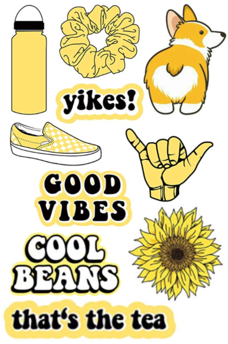 Yellow Aesthetic 10 pc. Sticker Pack Premium Vinyl Stickers Etsy