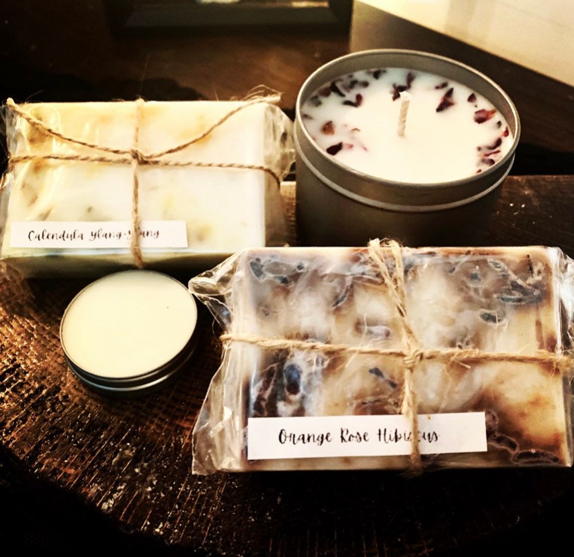 Gift Bundle Two Soaps 6 oz Candle Lip Balm Etsy