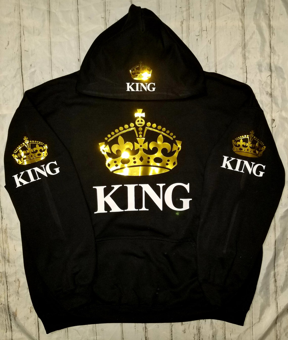 Gym king hoodie black and gold Clearance