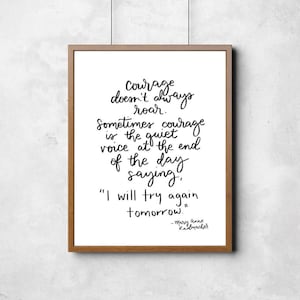 Courage and Self Love Quote Printable Art