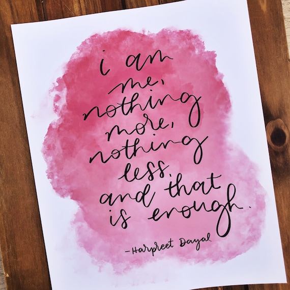 Self-love Quote i Am Me Watercolour Print - Etsy