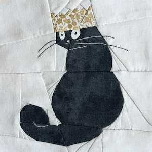 Black Cat Quilt Block Pattern - Cat Quilt Pattern - Good to be a Cat Quilt Block