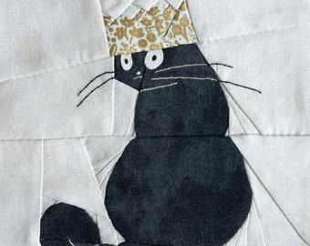 Black Cat Quilt Block Pattern - Cat Quilt Pattern - Good to be a Cat Quilt Block