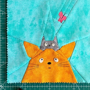 Curious Cats Quilt BLOCK Pattern - Cat Quilt Pattern