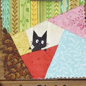 Cute Cat Quilt Block Pattern - Kitty Quilt Block | Animal Quilt Block | Pieced Block Pattern