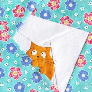 Ginger Cat Peek-a-boo Quilt BLOCK Pattern - Cat Quilt Pattern
