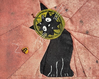 Juicyful Cat Quilt Block Pattern - Kitty Quilt Block | Animal Quilt Block | Pieced Block Pattern