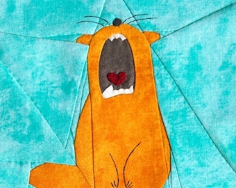Ginger Cat Quilt Block Pattern - Roar for More - Cat Quilt Pattern Block