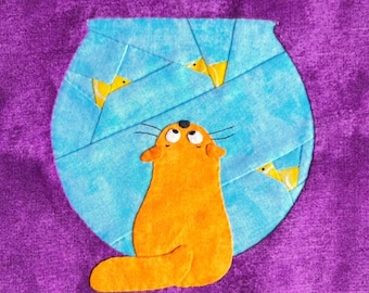 Cat Quilt Block Pattern - Make a Wish - Kitty Quilt Block | Cat Quilt Block | Quilt Block Pattern