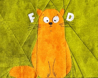 Ginger Cat Quilt Block Pattern - 5th breakfast - Cat Quilt Pattern Block