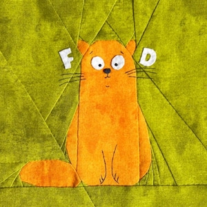 Ginger Cat Quilt Block Pattern - 5th breakfast - Cat Quilt Pattern Block