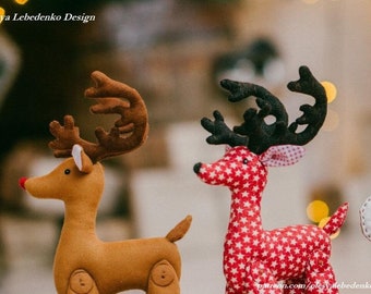 Stuffed Reindeer PDF Sewing Pattern Etsy