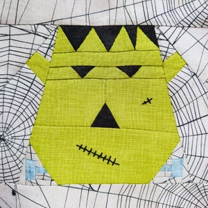 Halloween Quilt Blocks  - Frankenstein Quilt Block Pattern | pdf quilt blocks