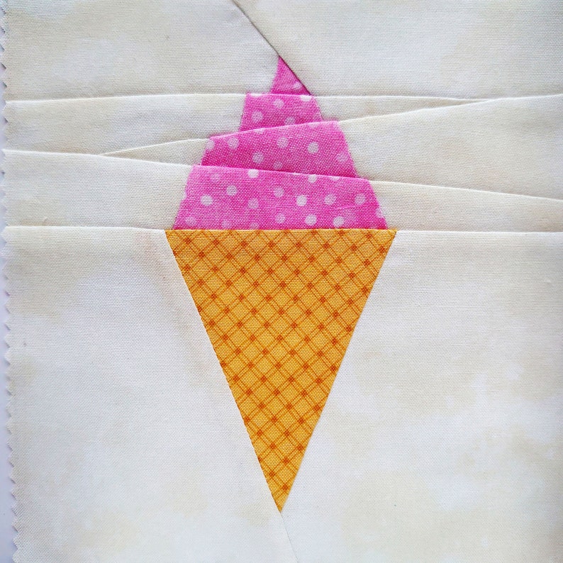 Summer Quilt Block Pattern Ice Cream Cone Quilt Block Etsy