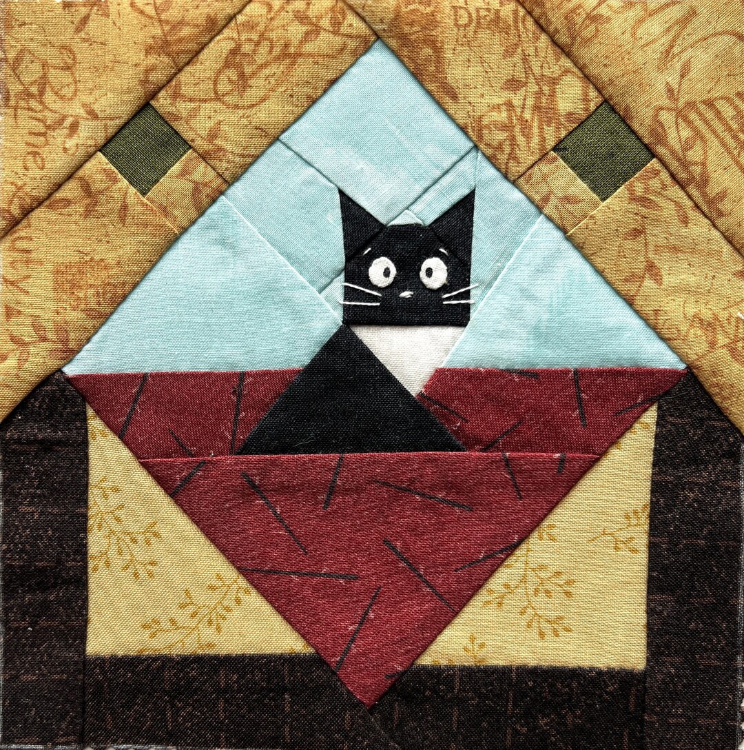Whimsical Cat Quilt Block Pattern Cat Quilt Kitty Quilt - Etsy
