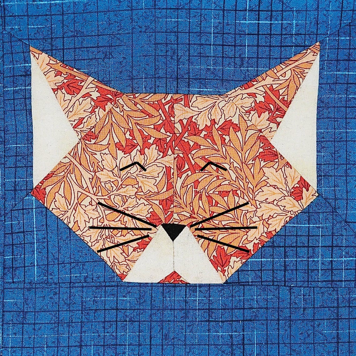 Happy Cat Cat Quilt BLOCK Pattern Kitty Quilt Block Etsy
