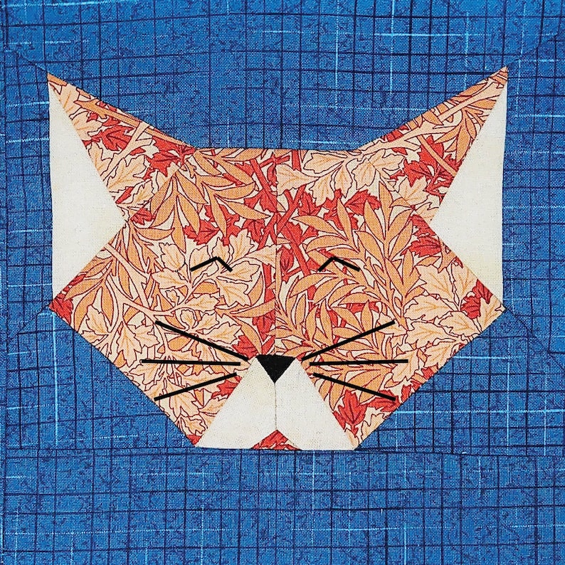 Happy Cat - Cat Quilt BLOCK Pattern | Kitty Quilt Block Pattern | Meow ...