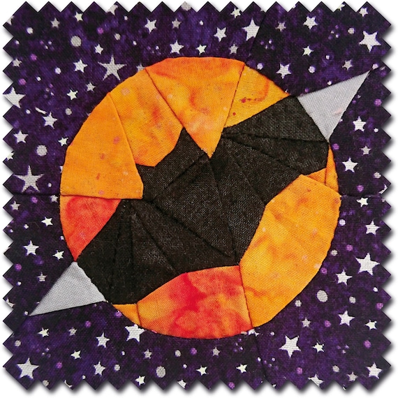 Halloween Quilt Blocks Dracula Bat Quilt Block Pattern Pdf Etsy