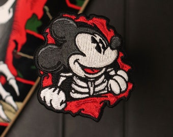 Old School Sk8 Ripper Rat Morale Patch