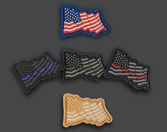 Waving American Flag PVC RE / Ranger Eye Morale Patches