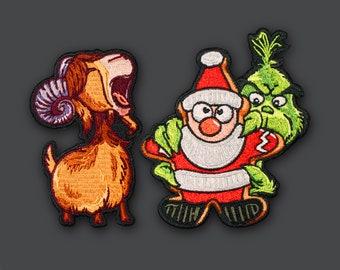 Screaming Goat & G Santa Cookie Morale Patches