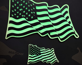 USA Flag Patch Set "Beloved Old Glory" GITD Acrylic Patch set