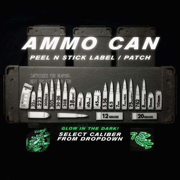 8mm Ammo Can Labels – 2-Pack Adhesive Vinyl Decals, 3x1.15in, Black/Green - View #4