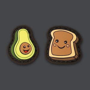 Happy Food Avocado Toast PVC Ranger Eye SET - Morale Patches