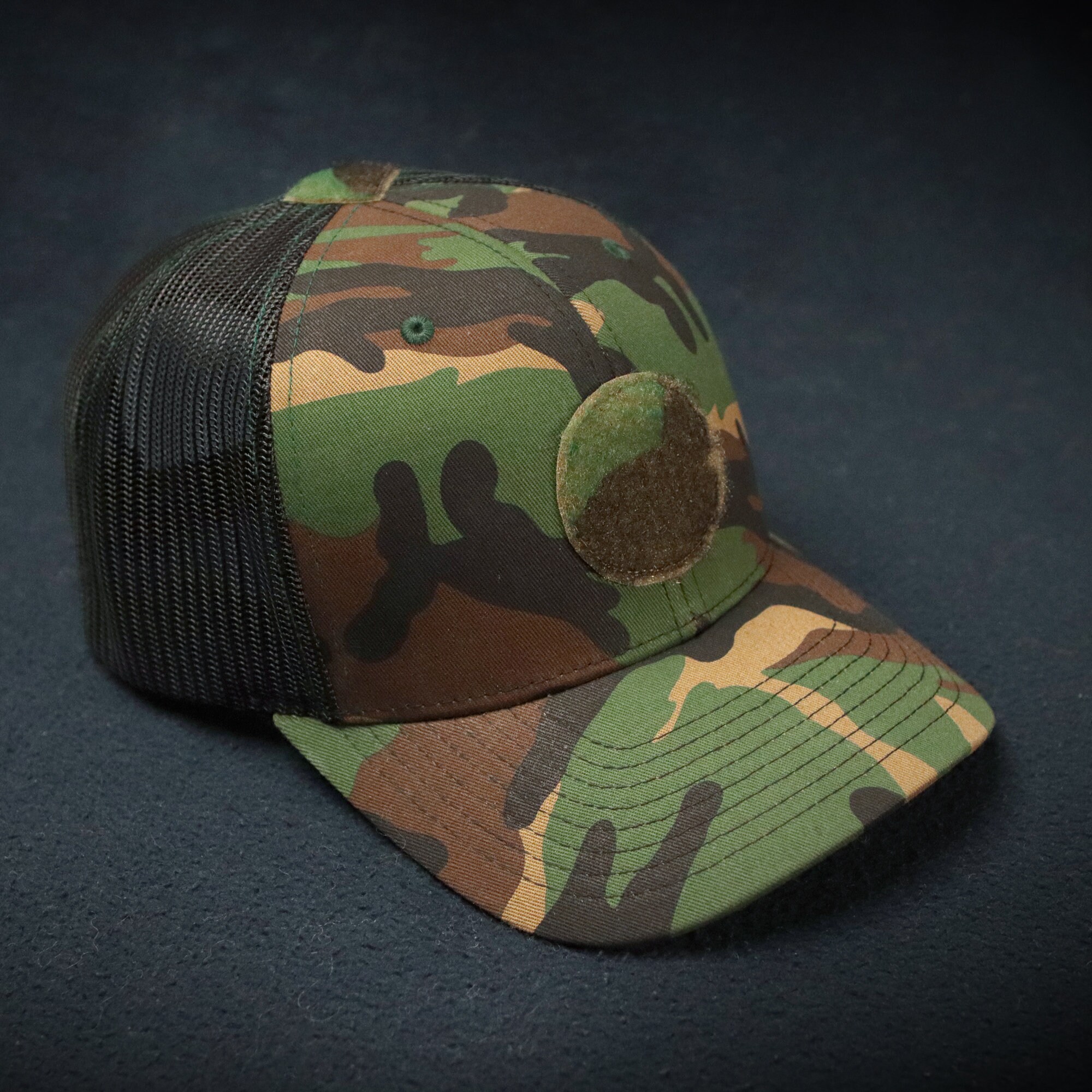 Woodland M81 & Desert Chocolate Chip Camo Snap Back - Custom Patch