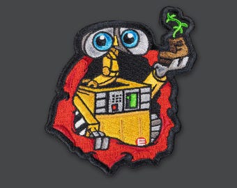 Old School Sk8 Ripper Wall*e Robot Morale Patch - Hook backed and Iron on