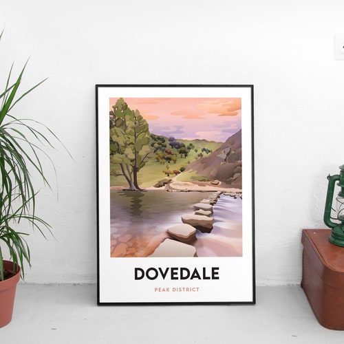 Dovedale Stepping Stones Ilam Peak District. Art Print / - Etsy UK