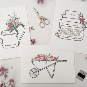 Kit broderie affiche à broder vintage- collection "Les Grandes Amours" Olivia Maria Créations