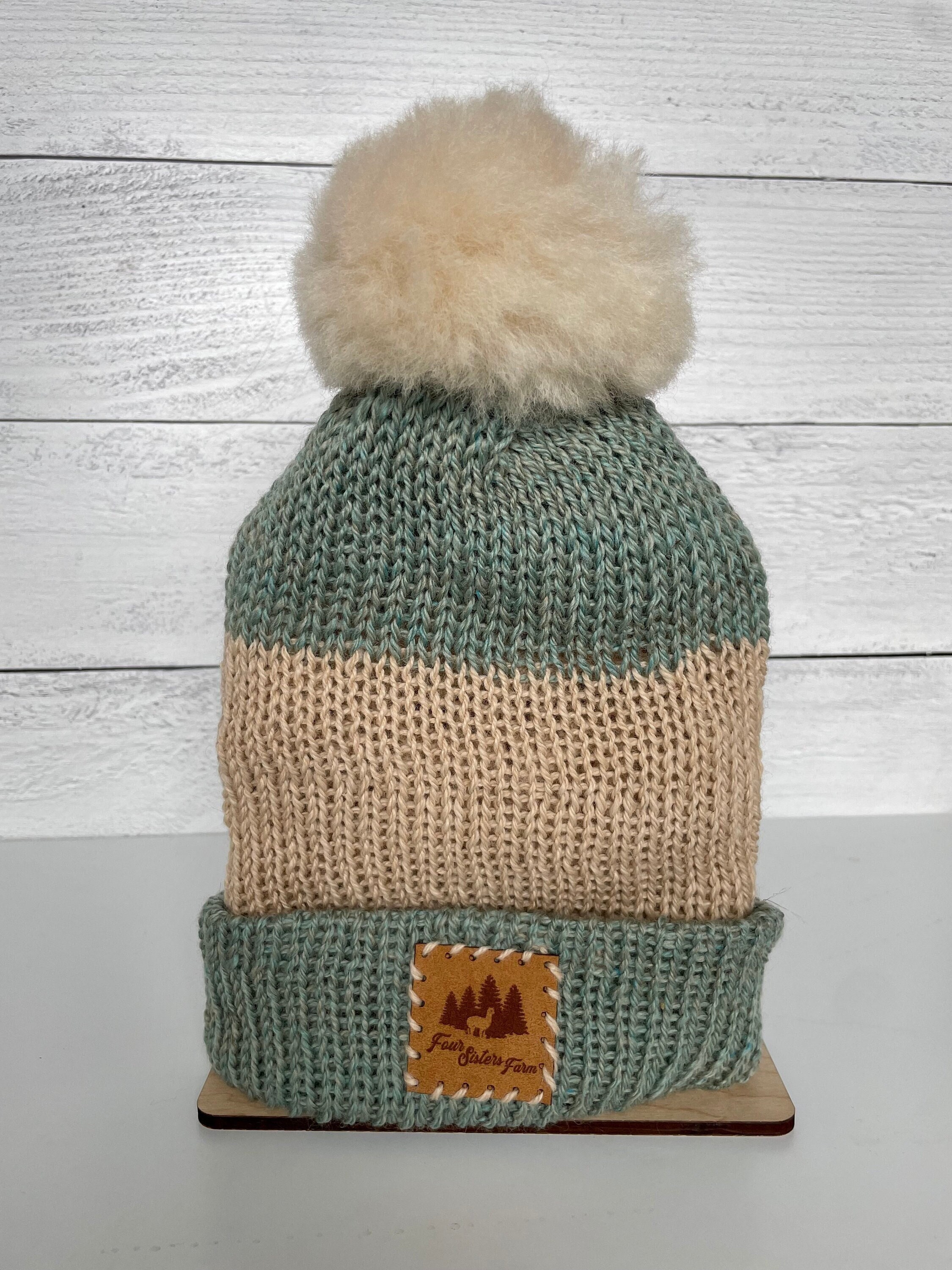 Double Pom Pom Hat With Inner Cap Cute Alpaca Wool Beanie Chunky