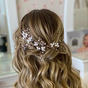 Wedding headpiece Bridal hair vine bridal headpiece wedding hair accessory floral hair vine hair adornment wedding reception headpiece