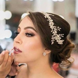 Tocados Florales De Tiara De Novia Con Perlas Sintéticas Tocados Florales De Tiara De Novia Con Perlas Sintéticas