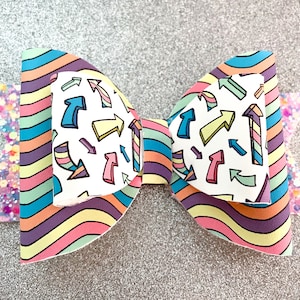 Dr. Seuss Hair Bow: "Oh The Places You'll Go" Glitter Bow