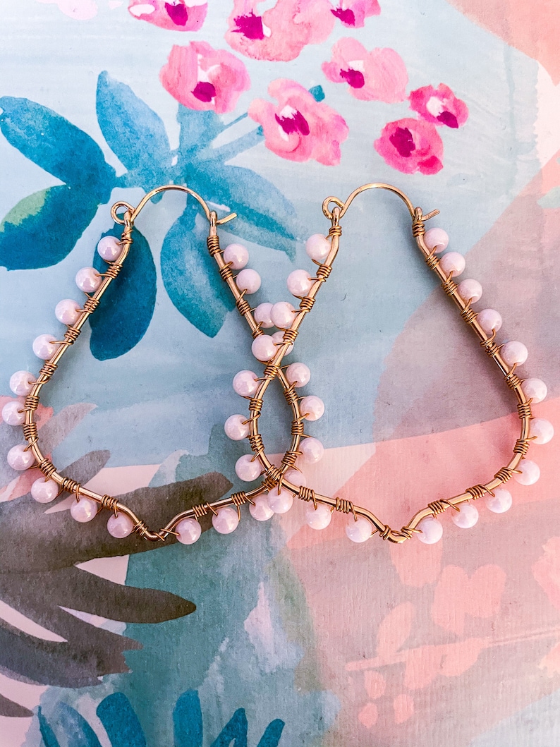 Bead Wrapped Earring Beaded Earring Beaded Hoops Etsy