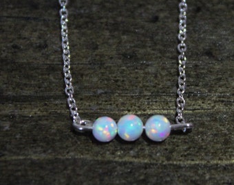 White Opal Necklace | October Birthstone Necklace| Gemstone Jewelry | Opal Jewelry |