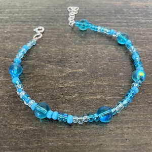 Boho Beaded Anklet | Blue Beaded Anklet | Summer Jewelry | Ankle Bracelets |  Friendship Bracelet