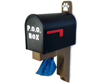 The P.O.O. Box - Buzón de pared con dispensador de bolsas para excrementos de perro (se atornilla o se pega)